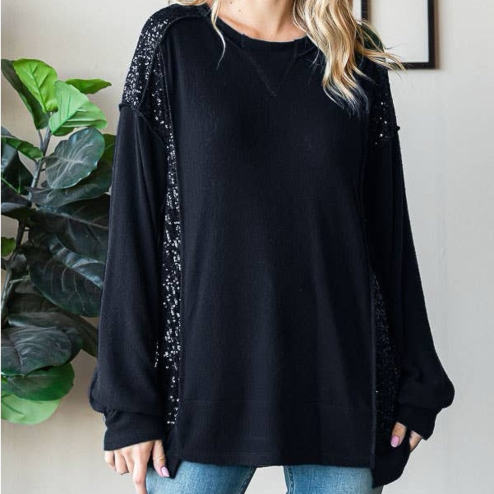 Black Sequin Top